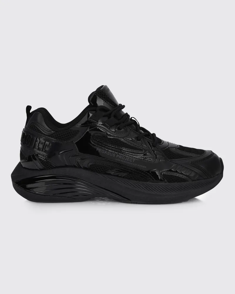 Philipp Plein Pegasus Project Sneakers aus Mesh und Lackleder Schwarz