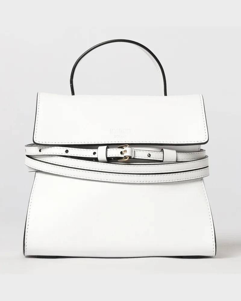 Moschino Tie Me Ledertasche Weiß