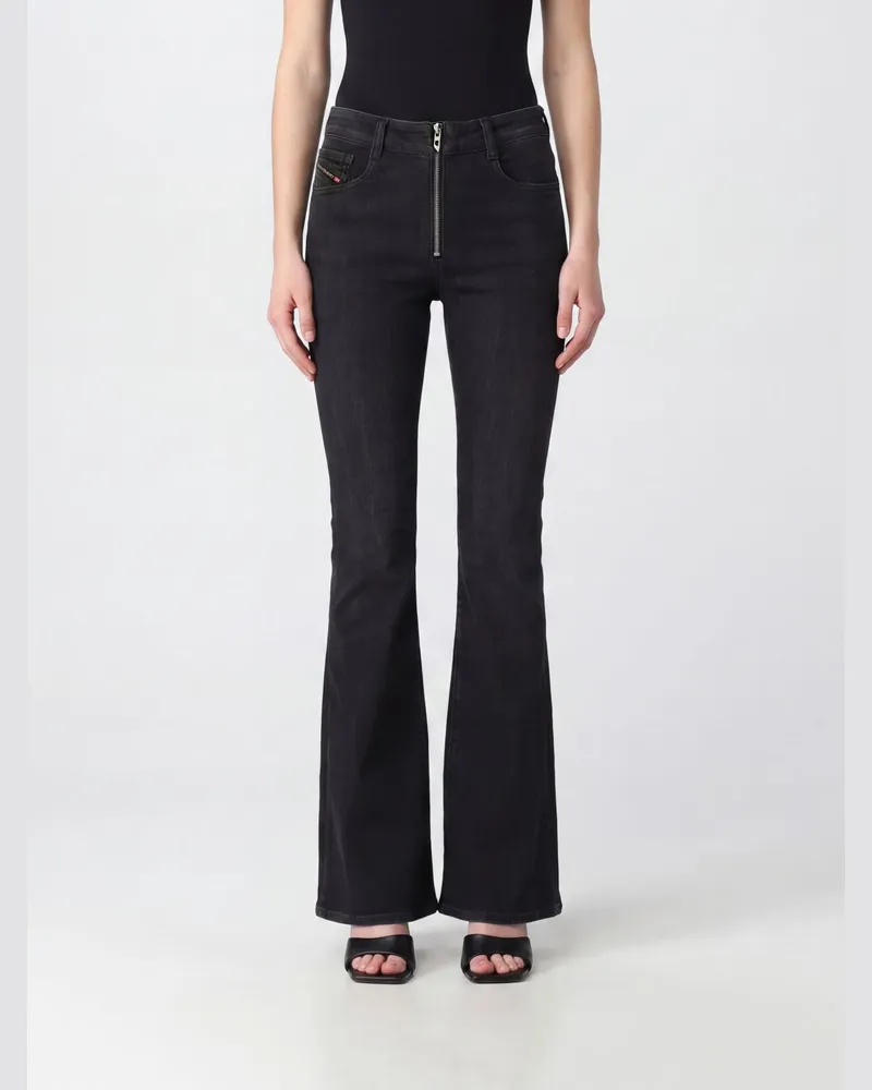 Diesel Flared Jeans 1973 D-Partt aus Stretch-Denim mit mittlerer Taille Schwarz