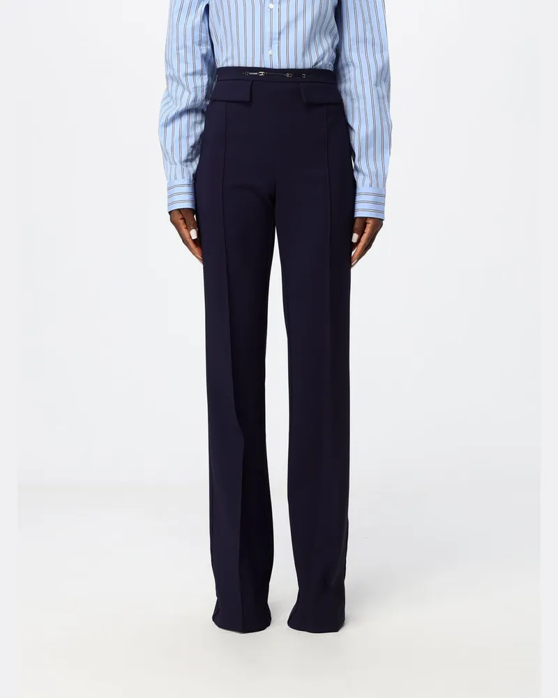 Elisabetta Franchi Hoch taillierte Skinny-Hose aus Stretch-Crêpe Blau