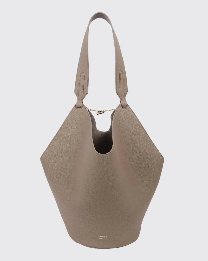 KHAITE Medium Lotus Tote Bag aus genarbtem Kalbsleder Natural