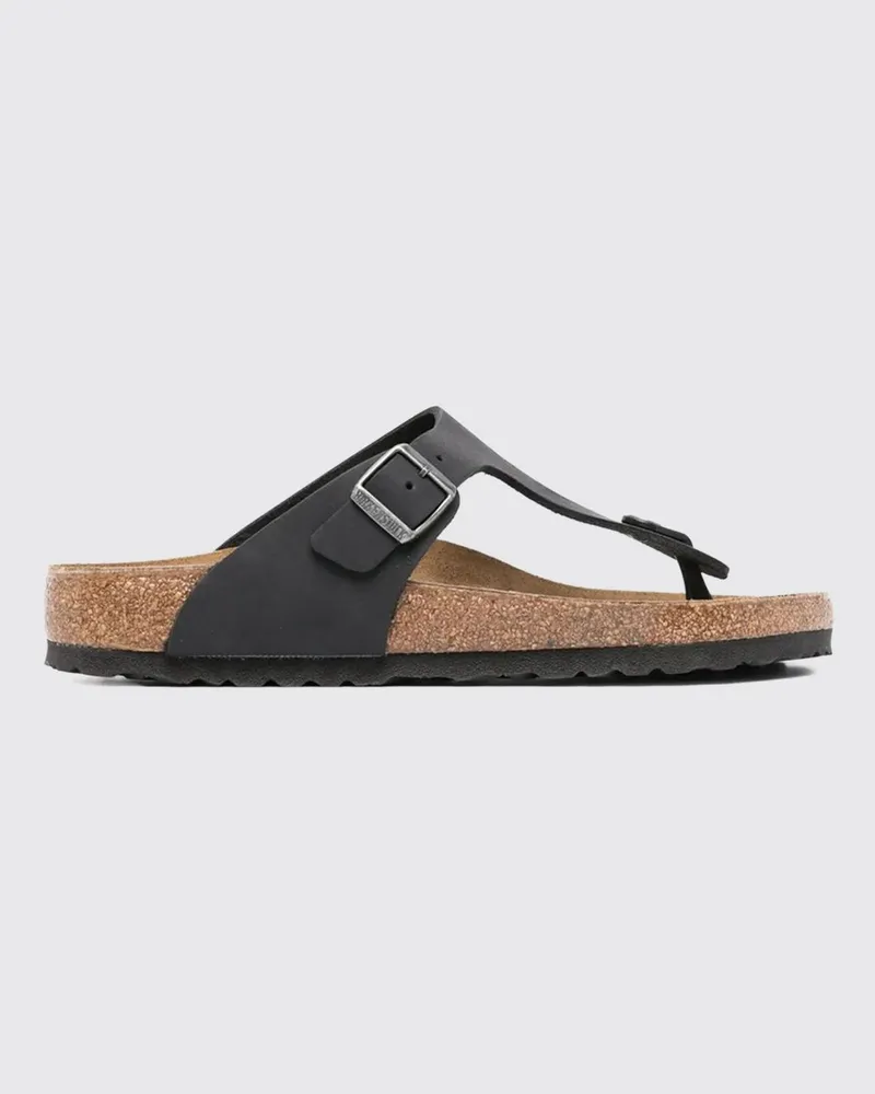 Birkenstock Gizeh Sandale aus geöltem Leder Schwarz