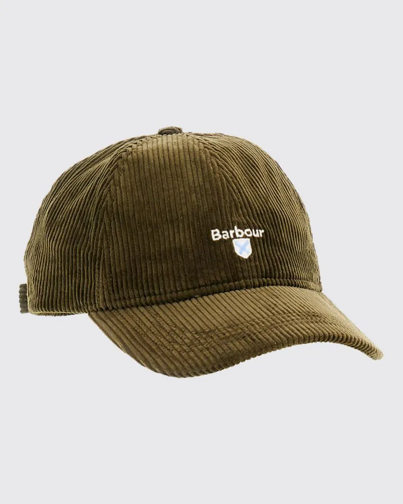 Barbour Baseballkappe aus Samt mit gesticktem Logo und Riemen Grün