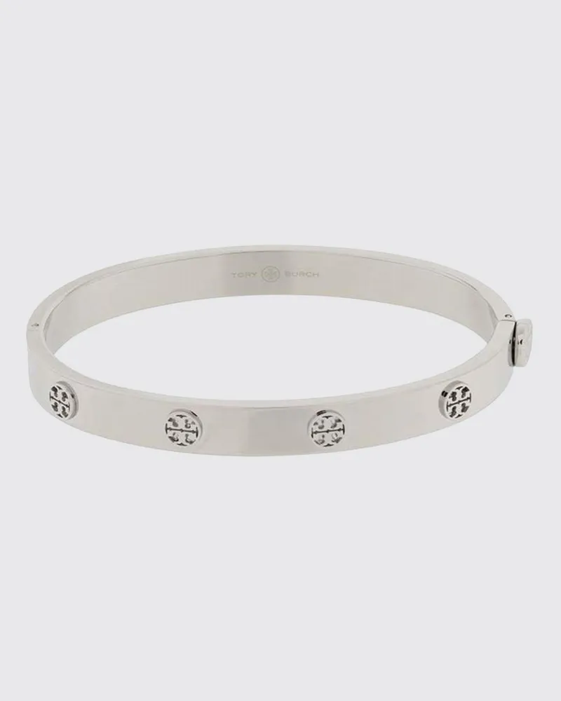 Tory Burch Miller Armreif aus Stahl mit geprägtem Double T-Logo Stahl