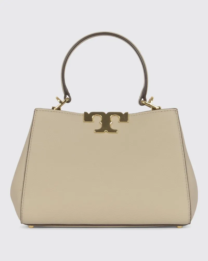 Tory Burch Eleonora Mini-Handtasche aus genarbtem Leder Grau