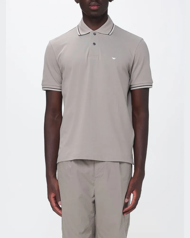 Emporio Armani Stretch-Baumwoll-Polohemd Grau