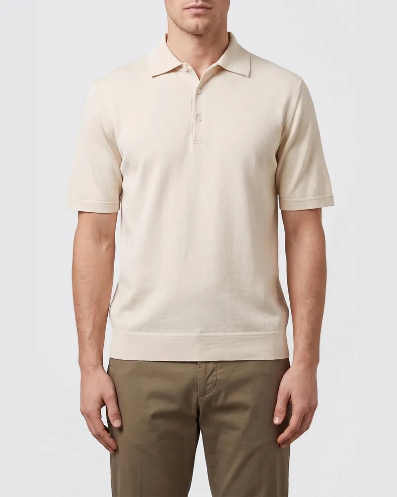 LARDINI Baumwoll-Poloshirt Ivory
