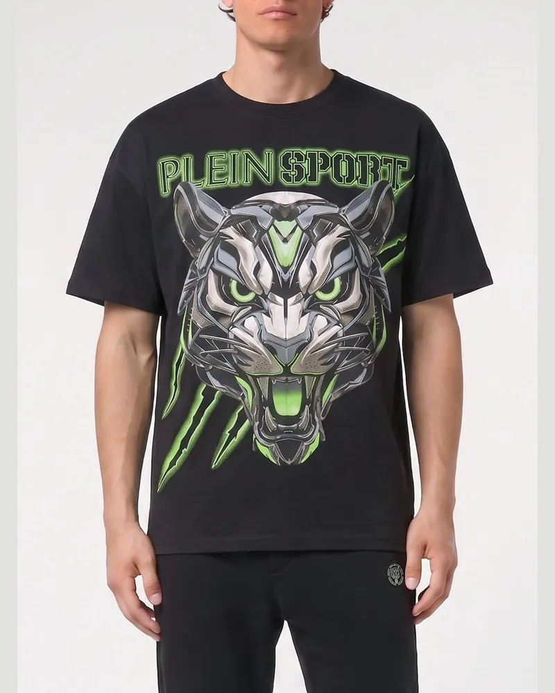Philipp Plein Baumwolljersey-T-Shirt mit grafischem Logodruck Schwarz