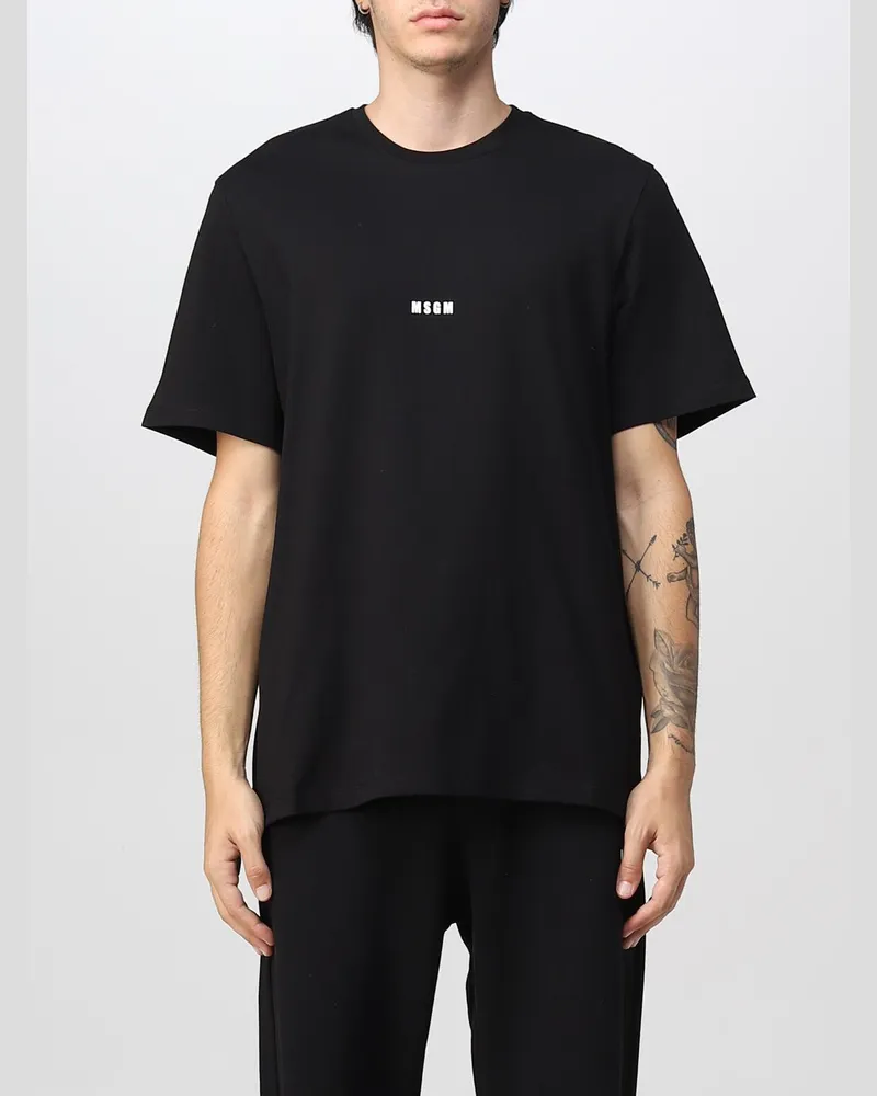 MSGM Herren T-Shirt Schwarz