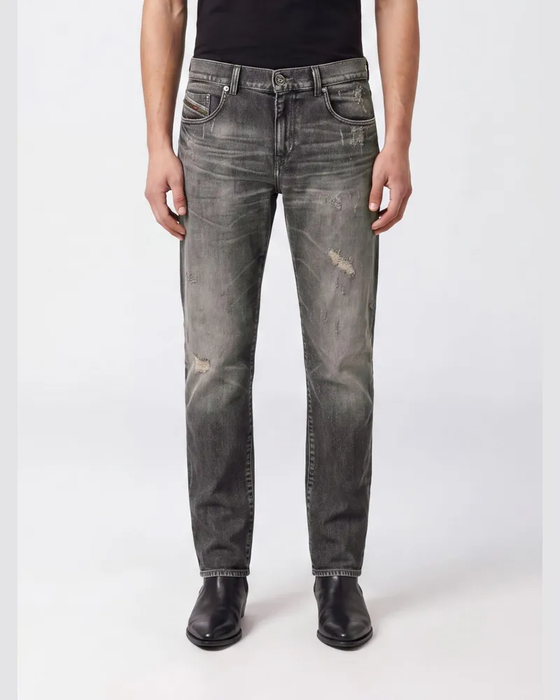 Diesel D-Strukt Slim-Fit 5-Pocket-Jeans aus Stretch-Denim mit Used-Effekt Grau