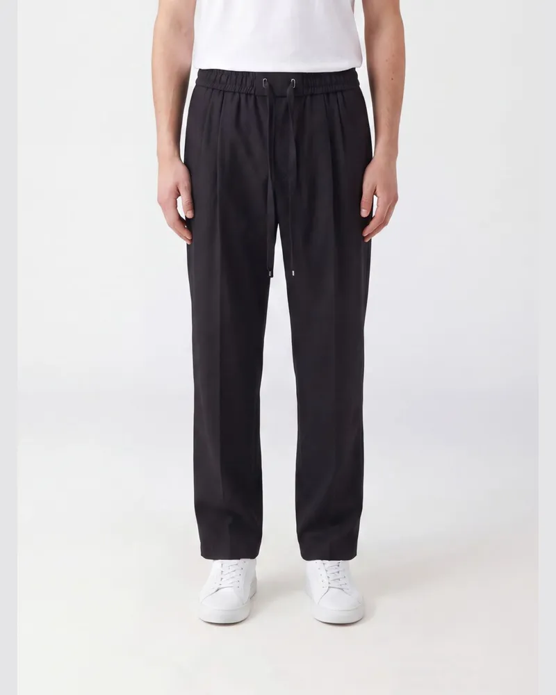 Dolce & Gabbana DOLCE  GABBANA Baumwollhose Dolce & Gabbana mit elastischem Kordelzugbund Schwarz