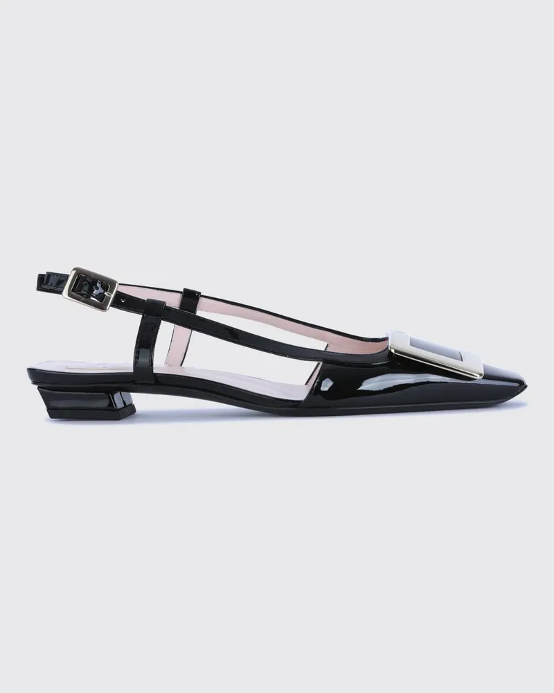 Roger Vivier Belle Vivier Slingback-Pumps aus Lackleder mit Schnalle Schwarz