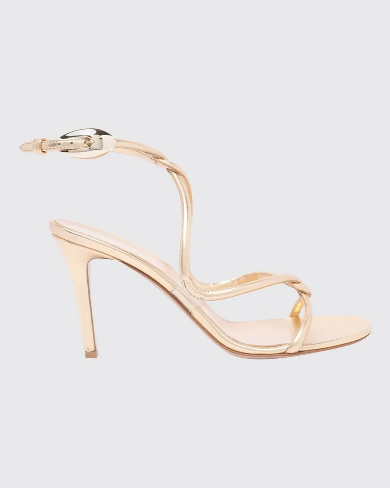 Gianvito Rossi Jungle Mamba Sandalen aus laminiertem Nappaleder mit hohem Absatz Gold