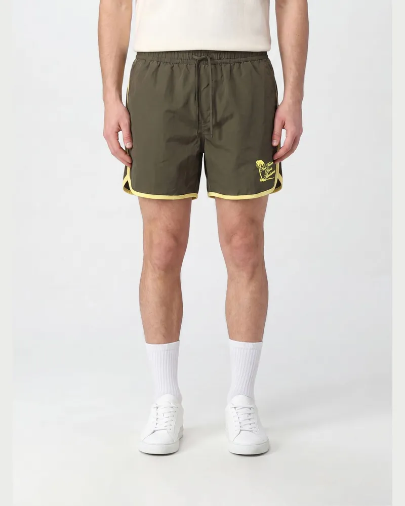 Drôle de Monsieur Jogging-Shorts aus technischem Stoff mit Kontrastlogo Grün