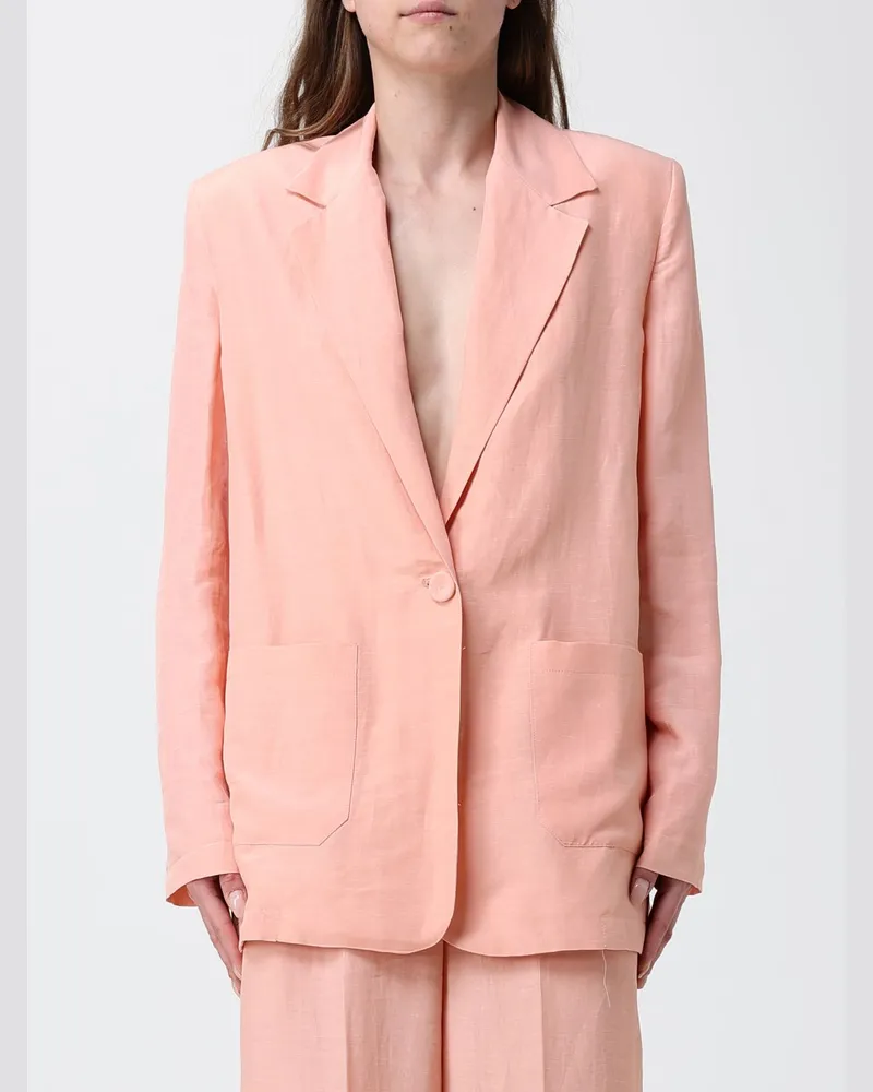 Hanita Einreihiger Blazer aus Leinenmischung Pink