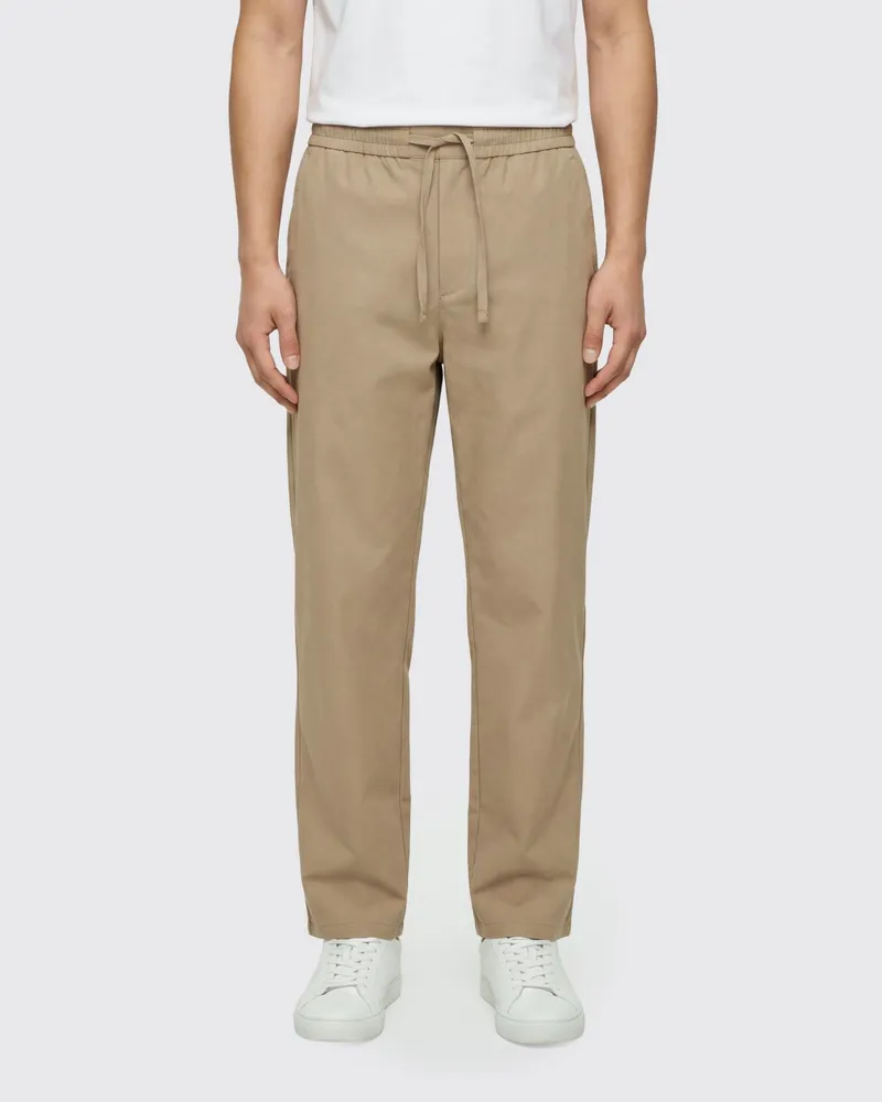 AMI Paris Baumwollhose mit Kordelzug Beige