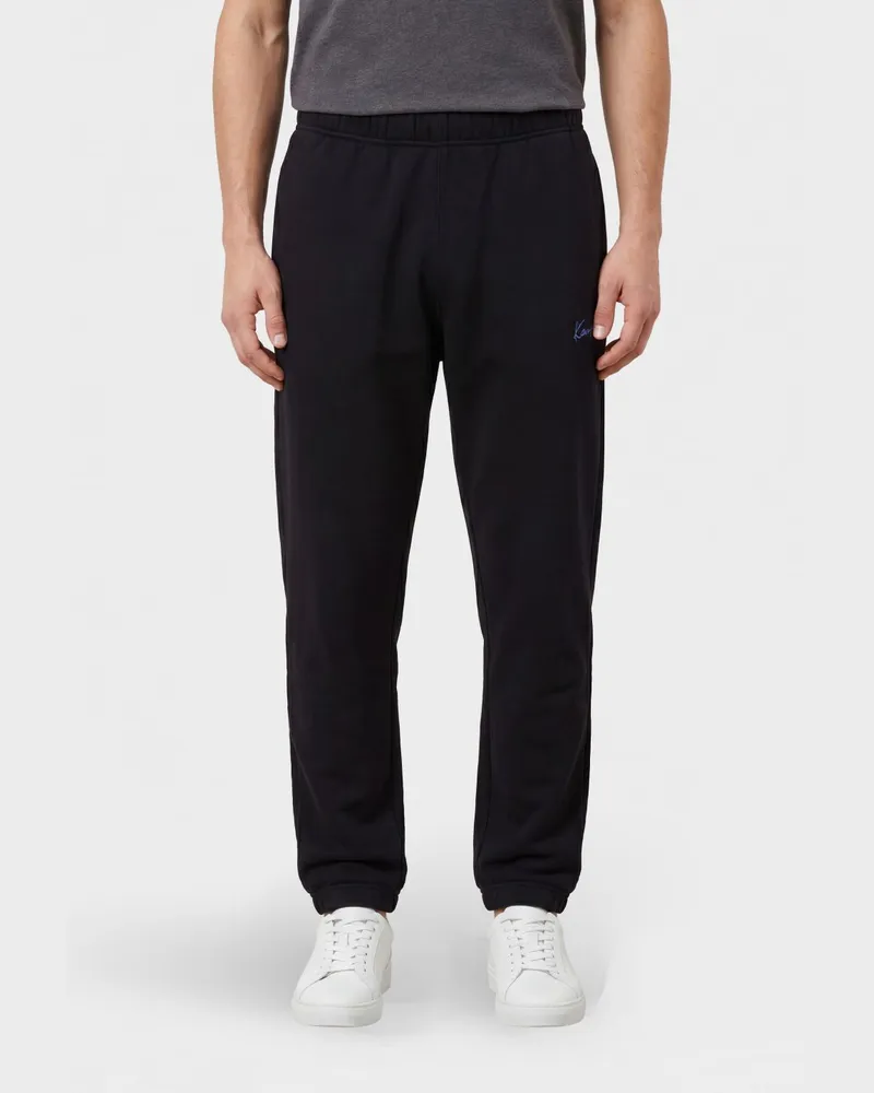 Kenzo Weitbeinige Single Knee Jogginghose aus Baumwolle mit Logo Schwarz