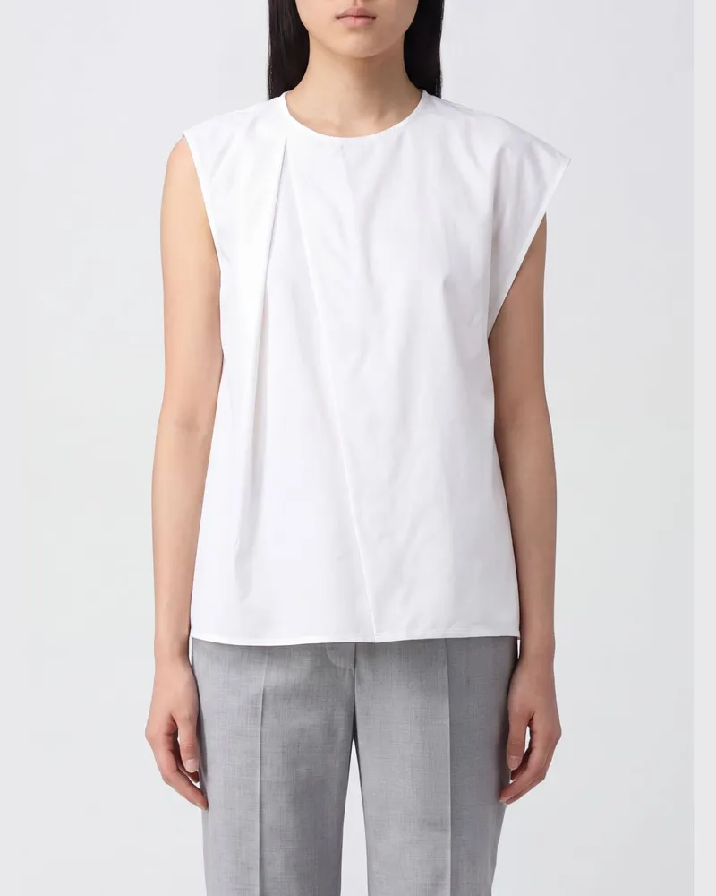 J.W.Anderson Asymmetrisches One-Shoulder-Top von aus Baumwolle mit Bindedetail Weiß