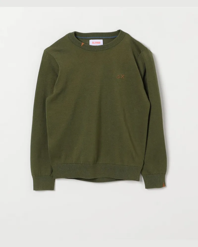 Sun68 Rundhals-Pullover aus Baumwolle Olive