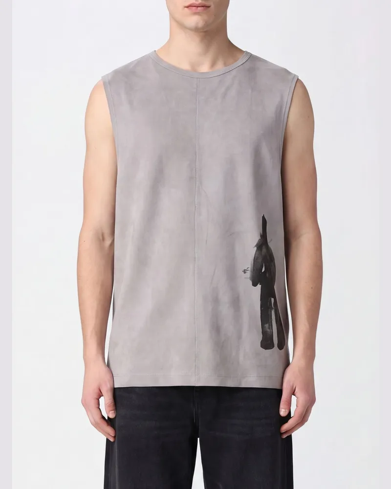Ziggy Chen Tanktop aus 100% Baumwolle mit Grafikprint und Rundhalsausschnitt Grau