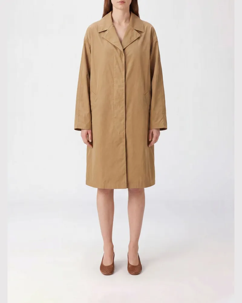 OOF WEAR Einreihiger knielanger Trenchcoat aus technischem Gewebe mit Reverskragen Gelb