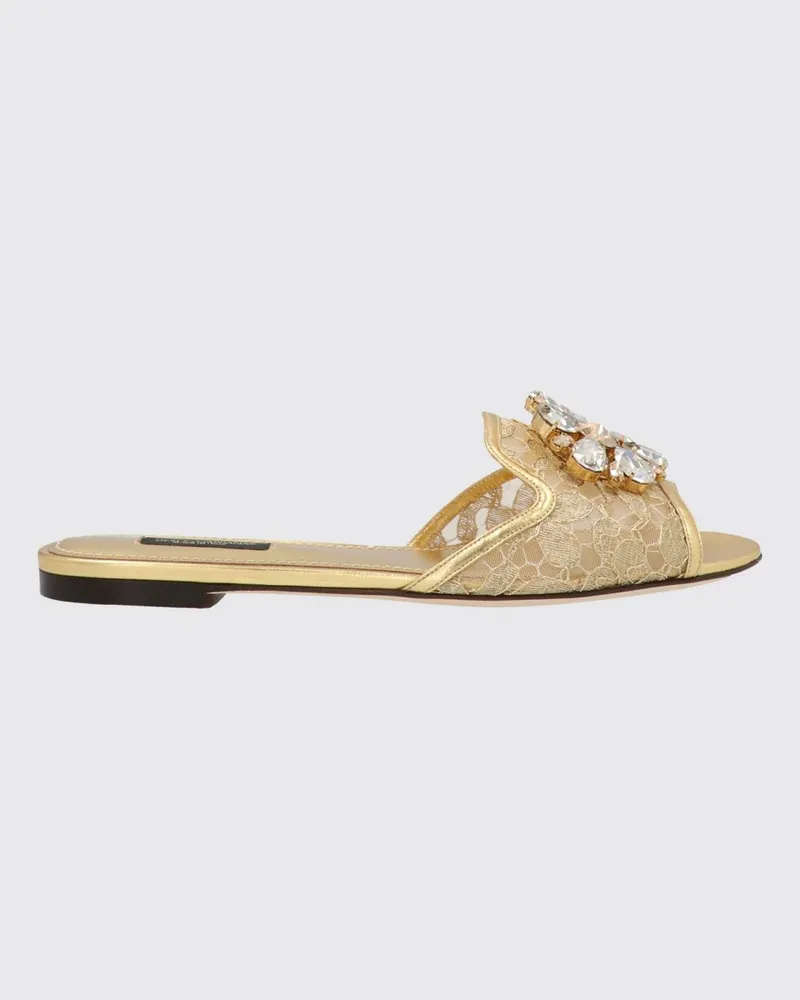 Dolce & Gabbana Flache sandalen damen Dolce & Gabbana Gold