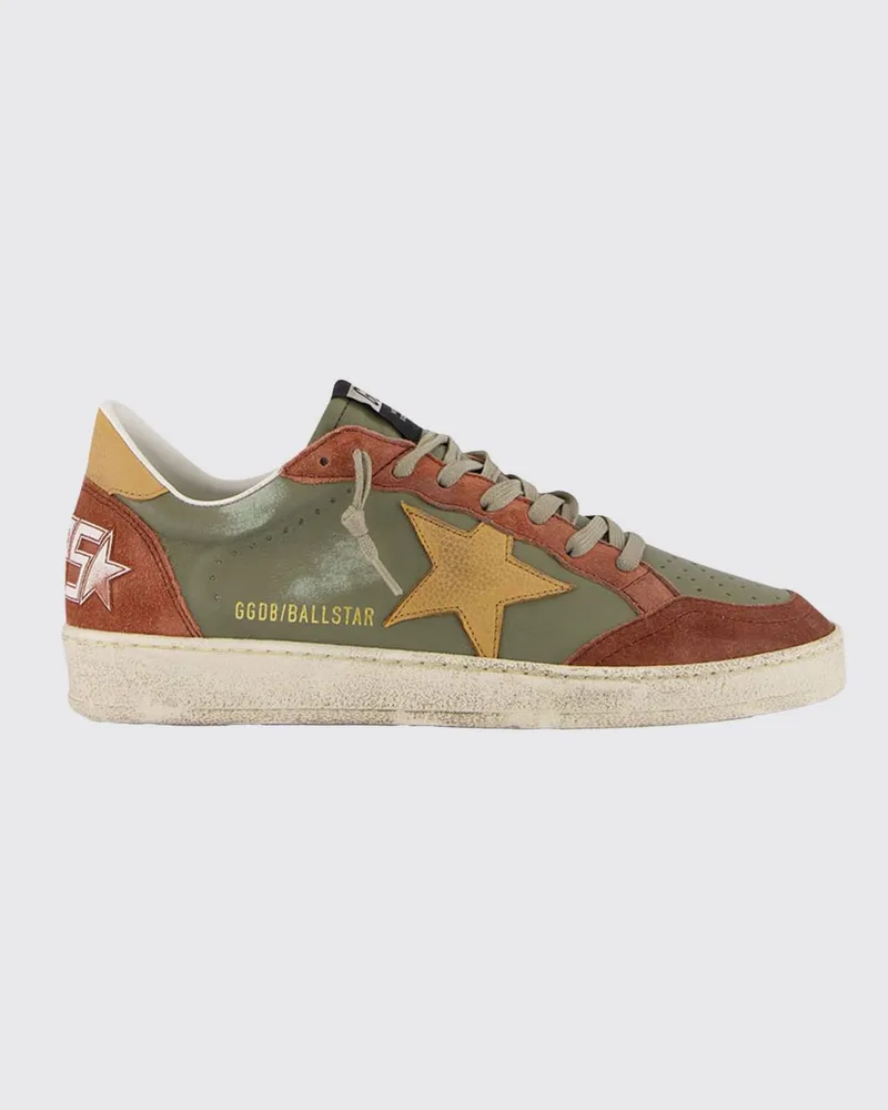 Golden Goose Sneakers Ball Star aus Used-Leder Military