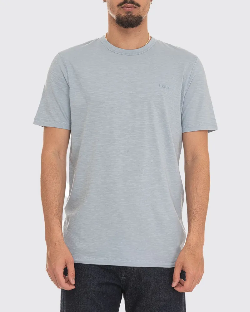 HUGO BOSS Basic Baumwoll-T-Shirt Hellblau