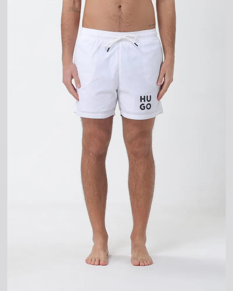 HUGO BOSS Badeshorts aus Polyester Weiß