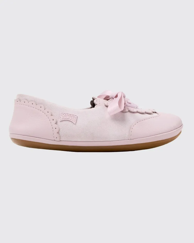 Camper Right Ballerinas für Mädchen aus Veloursleder mit verstellbaren Riemen Pink
