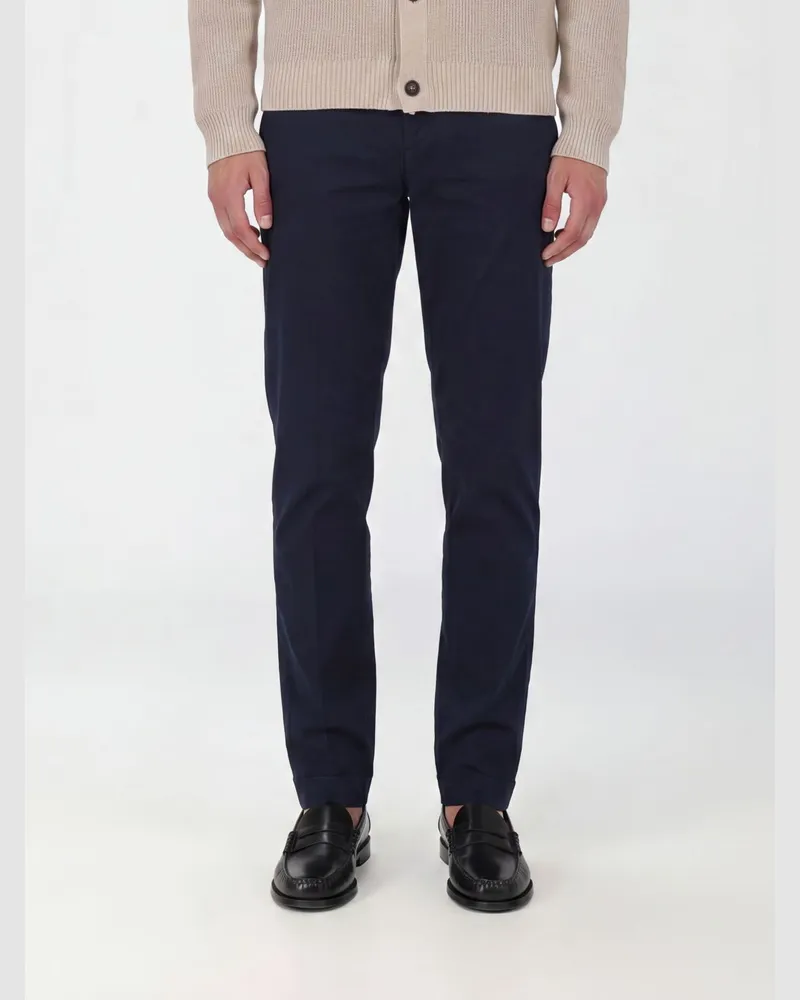Fay Chino-Hose aus Stretch-Baumwollgabardine Blau