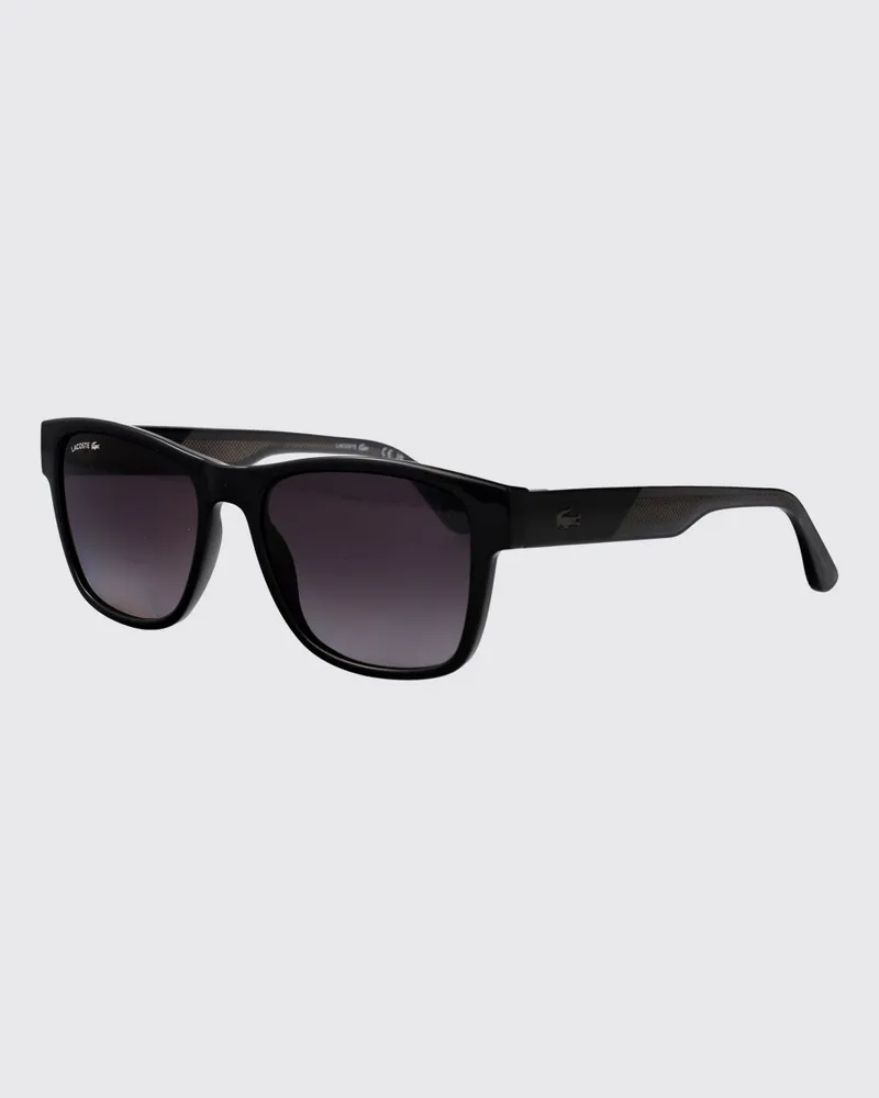 Lacoste Aviator-Sonnenbrille aus Acetat mit Ton-in-Ton-Monogramm Schwarz
