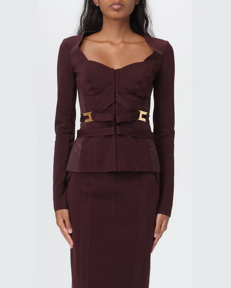 Elisabetta Franchi Blazer damen Burgunderrot