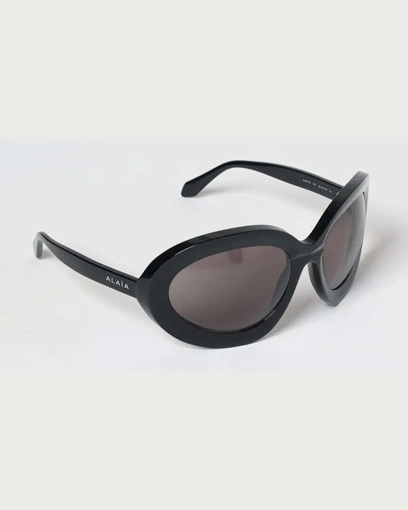 Alaïa Abgerundete Shield-Sonnenbrille von aus Acetat Schwarz