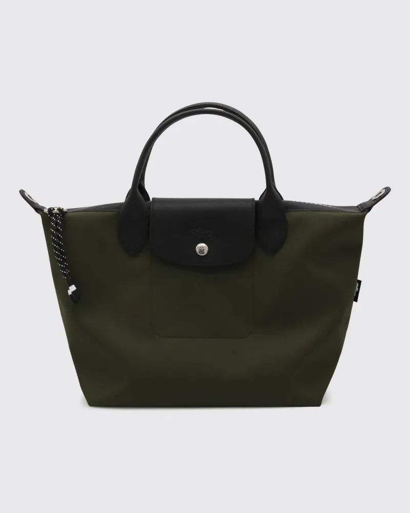 Longchamp Le Pliage Energy Handtasche aus recyceltem Nylon mit Schultergurt Kaki