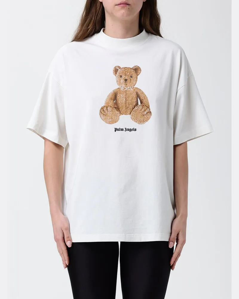 Palm Angels Baumwoll-T-Shirts mit Teddy-Print Weiß