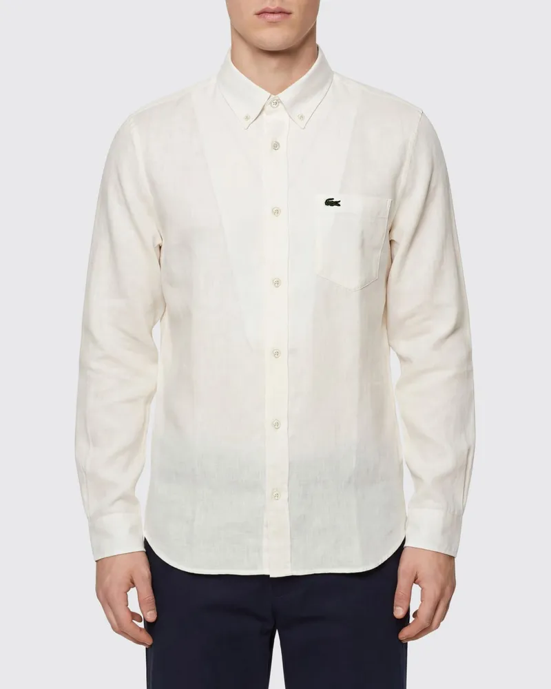 Lacoste Leinenhemd Weiß