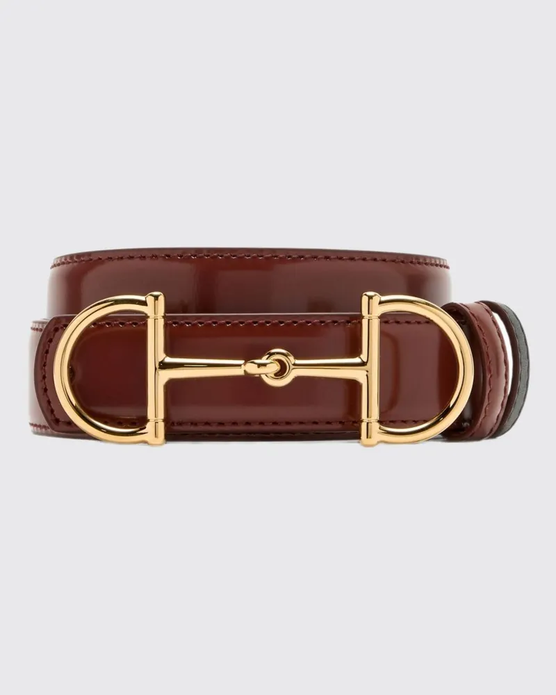 Gucci Horsebit Wendegürtel aus Leder mit Klemme Braun