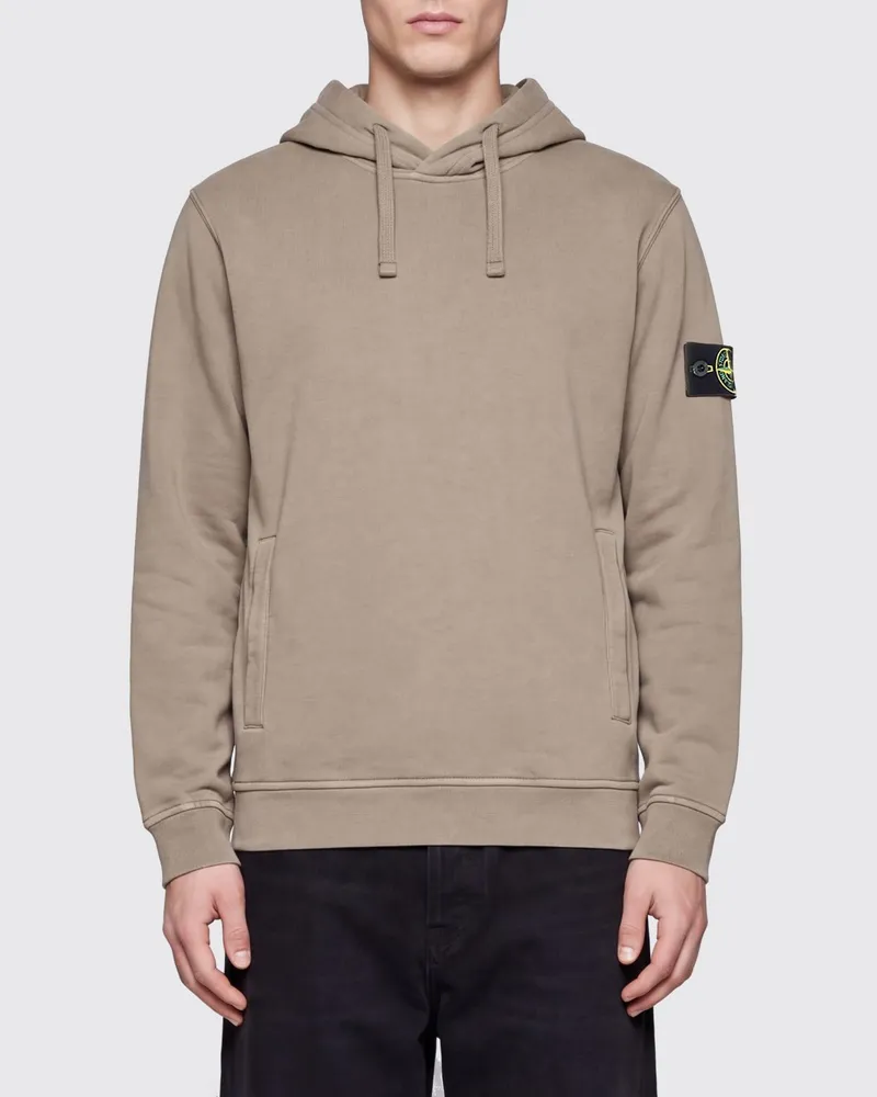 Stone Island Kapuzenpullover aus Baumwolle mit Kompass-Logo-Patch Grün