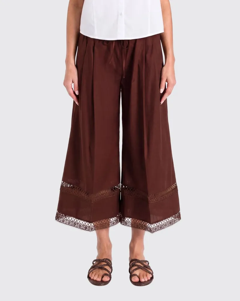 Twin-Set Cropped-Hose aus Baumwollmischung Braun