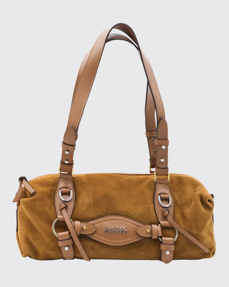 Isabel Marant Tilpa Schultertasche aus Velourskalbsleder Braun