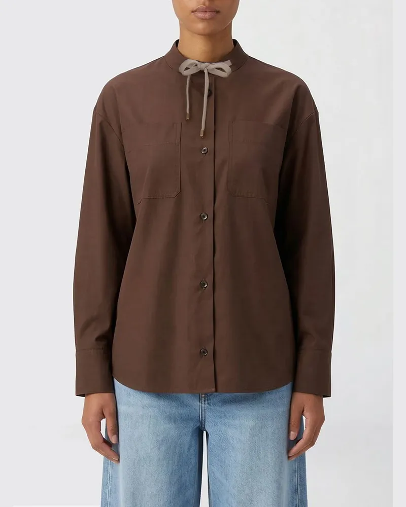 Max Mara Hemdbluse damen Haselnuss