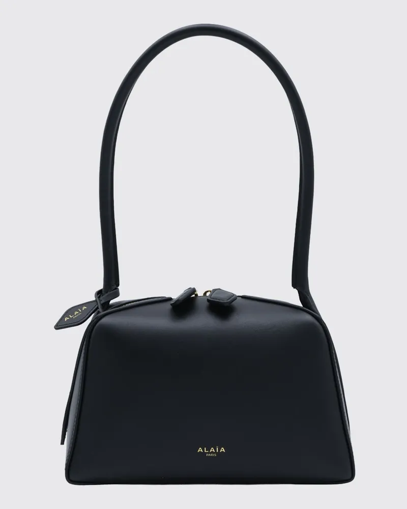 Alaïa Kleine Le Teckel Bowling-Tasche aus Kalbsleder mit Röhrengriff Schwarz
