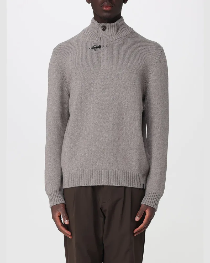 Fay Langärmeliger Rollkragenpullover aus Wolle mit ikonischem Knebelverschluss Kaki