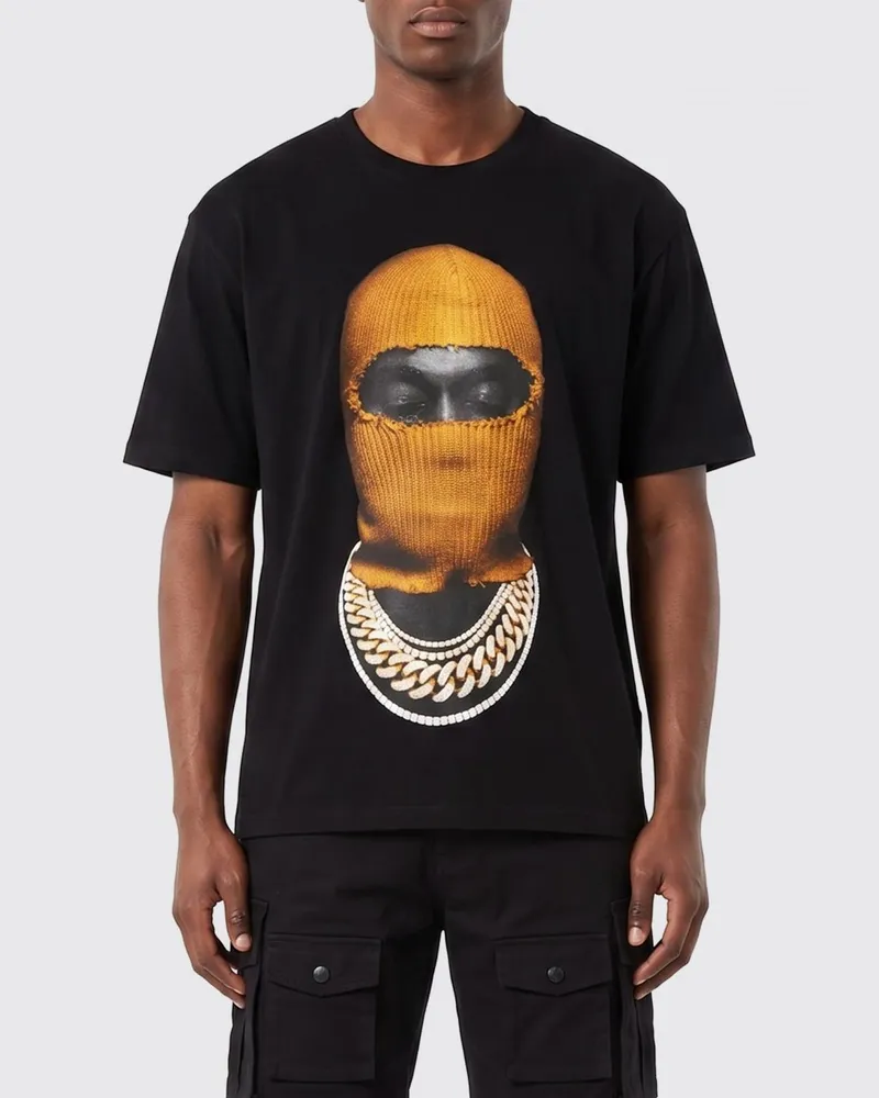 IH NOM UH NIT Bedrucktes Baumwoll-T-Shirt Schwarz