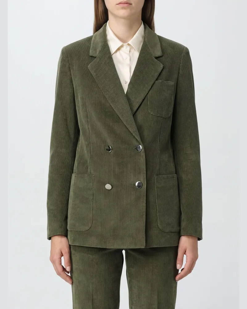 Tagliatore Slim-Fit-Zweireiher-Blazer aus Baumwoll- und Kaschmir-Cord Grün