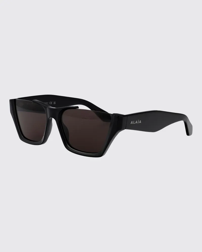 Alaïa Rechteckige Cat-Eye-Sonnenbrille aus recyceltem Acetat Schwarz