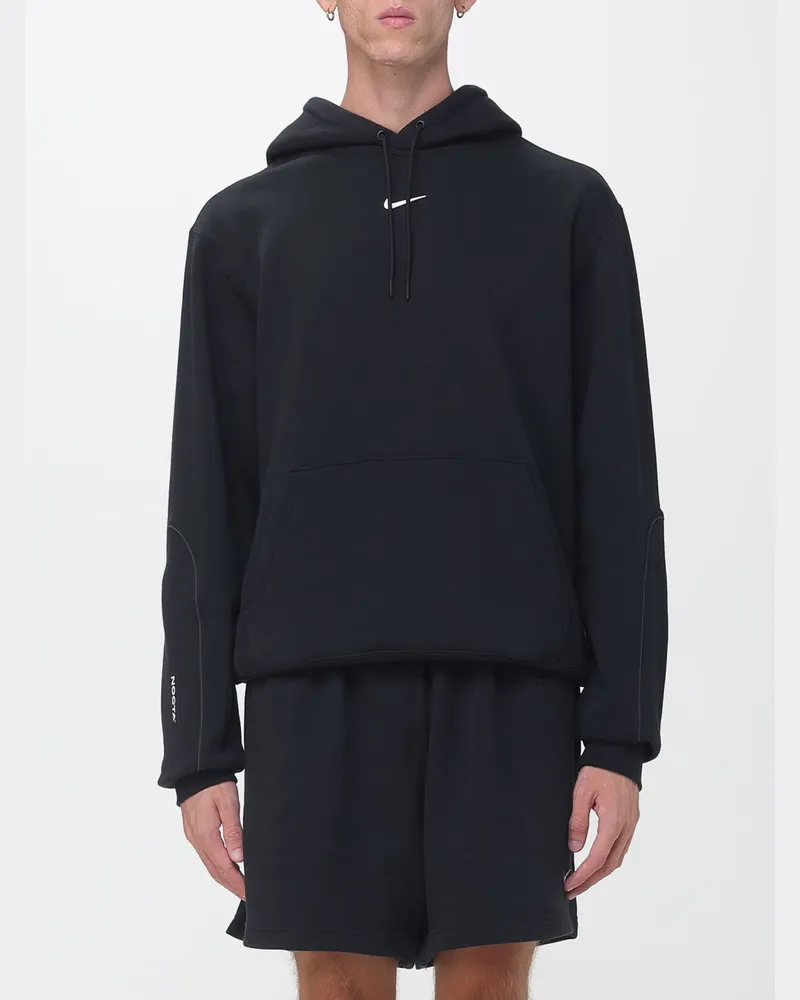 Nike Hoodie aus Baumwollmischung von mit Kängurutasche und Swoosh-Logo Schwarz