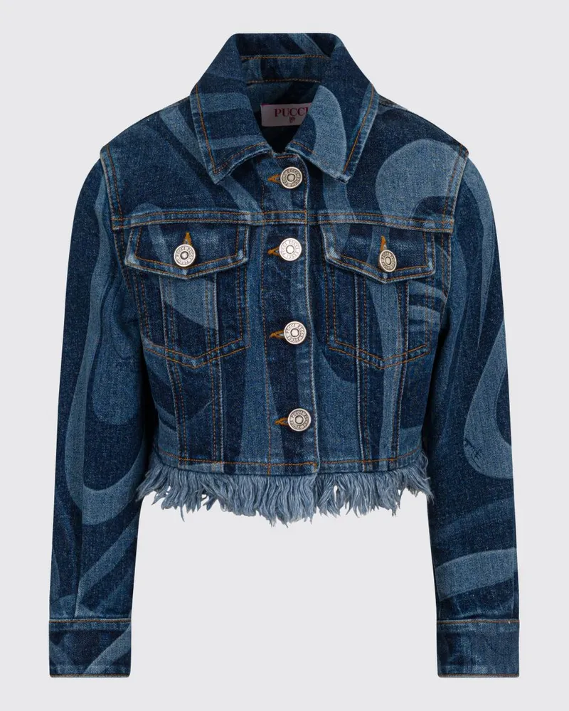 Emilio Pucci Mantel kinder Blau