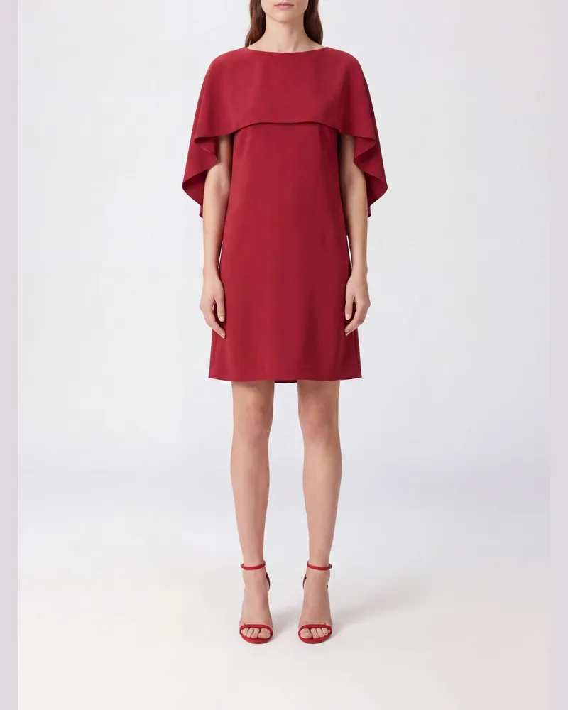 Alberta Ferretti Ärmelloses Etui-Minikleid aus Crêpe Rot